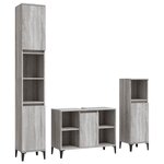 vidaXL Ensemble de meubles de salle de bain 3 Pièces Sonoma gris