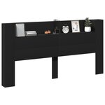 vidaXL Armoire tête de lit avec LED noir 200x16 5x103 5 cm