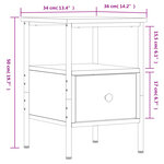 vidaXL Tables de chevet 2 Pièces sonoma gris 34x36x50cm bois d'ingénierie