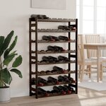 vidaXL Casier à bouteilles pour 56 bouteilles noir bois pin solide