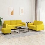 vidaXL Ensemble de canapés 3 Pièces avec coussins jaune velours