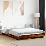 vidaXL Cadre de lit sans matelas chêne fumé 140x200 cm