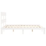 vidaXL Cadre de lit avec tête de lit blanc 160x200 cm bois massif