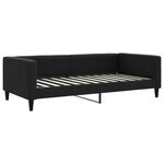 vidaXL Lit de jour avec gigogne et matelas noir 100x200 cm tissu