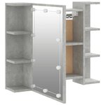 vidaXL Armoire à miroir avec LED Gris béton 70x16 5x60 cm