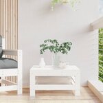 vidaXL Repose-pied de jardin blanc bois de pin massif