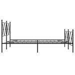 vidaXL Cadre de lit métal sans matelas avec pied de lit noir 150x200cm