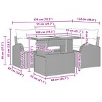 vidaXL 5 pièces ensemble de canapé de jardin avec coussins noir poly rotin
