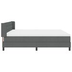Lit Box Spring avec Matelas Gris Foncé 200x200 cm Tissu