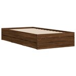 vidaXL Cadre de lit et tiroirs chêne marron 90x200cm bois d'ingénierie