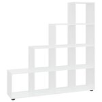 vidaXL Bibliothèque escalier Blanc brillant 142 cm Bois d'ingénierie
