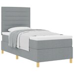vidaXL Lit box spring avec matelas gris clair simple en tissu