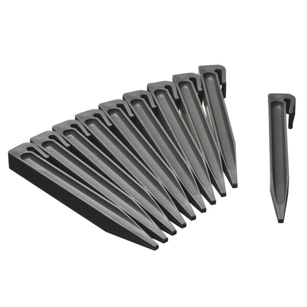 Nature Chevilles d'ancrage de jardin 10 Pièces Gris Petit