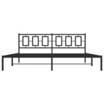 vidaXL Cadre de lit métal sans matelas avec tête de lit noir 193x203cm