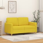vidaXL Canapé à 2 places Jaune clair 120 cm Tissu