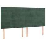 vidaXL Tête de lit à LED Vert foncé 200x5x118/128 cm Velours