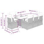 vidaXL Ensemble à manger de jardin 9Pièces coussins noir résine tressée