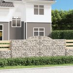 vidaXL Paniers à gabions arqués 9 Pièces 300x30x120/140 cm fer galvanisé