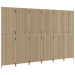 vidaXL Cloison de séparation 6 panneaux beige résine tressée