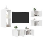 vidaXL Unités murales TV avec LED 5 Pièces blanc bois d'ingénierie