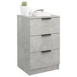 vidaXL Table de chevet Gris béton 40x36x65 cm