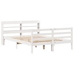 vidaXL Cadre de lit avec tête de lit blanc 140x200 cm bois pin massif
