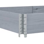 vidaXL Jardinière gris 150x100 cm bois de pin massif