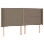 vidaXL Sommier à lattes de lit matelas LED Taupe 160x200 cm Tissu