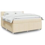 vidaXL Sommier à lattes de lit avec matelas Crème 180x200 cm Tissu