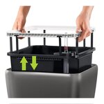 LECHUZA Jardinière de table QUADRO LS 21 ALL-IN-ONE Charbon métallique