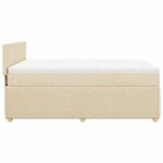 vidaXL Sommier à lattes de lit avec matelas Crème 160x200 cm Tissu