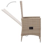 vidaXL Ensemble de salle à manger de jardin avec coussins 7 Pièces Beige