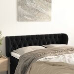 vidaXL Tête de lit avec oreilles Noir 147x23x78/88 cm Velours