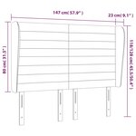 vidaXL Tête de lit avec oreilles Noir 147x23x118/128 cm Tissu