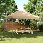 vidaXL Tente de réception pliable escamotable beige 410x279x315 cm