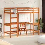 vidaXL Lit superposé sans matelas cire marron 100x200 cm pin massif