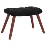 vidaXL Chaise à bascule avec repose-pied Noir Velours