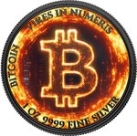 Pièce de monnaie en Argent 2 Dollars g 31.1 (1 oz) Millésime 2024 BURNING BITCOIN