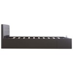 vidaXL Cadre de lit à rangement hydraulique Gris Similicuir 160x200 cm
