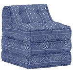 vidaXL Pouf modulaire Indigo Tissu
