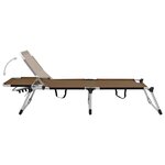 vidaXL Chaise longue pliable extra haute pour seniors Marron Aluminium