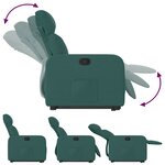 vidaXL Fauteuil inclinable vert foncé tissu