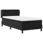 Lit à ressort avec matelas vidaXL Noir 90x200 cm en velours