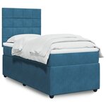 vidaXL Sommier à lattes de lit avec matelas Bleu foncé 100x200 cm
