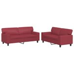 vidaXL Ensemble de canapés 2 Pièces rouge bordeaux similicuir