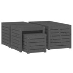 vidaXL Ensemble de boîtes de jardin 4 Pièces gris bois de pin massif
