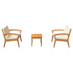 vidaXL Ensemble Bistro 3 pièces avec Coussins - Bois d'Acacia Massif