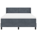 Lit à ressorts vidaXL avec matelas gris foncé 160x200 cm en velours