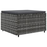 vidaXL Salon de jardin 4 Pièces avec coussins Gris Résine tressée