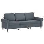 vidaXL Ensemble de canapés 3 Pièces avec coussins gris foncé velours